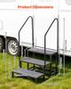 Wohnmobil-Stufen mit doppeltem Handlauf, 3 Stufen, 300 kg Tragfähigkeit, Robuste Outdoor-Wohnmobil-Treppe mit rutschfester Matte für Ältere/Haustiere, Tragbare Treppe für Heiße