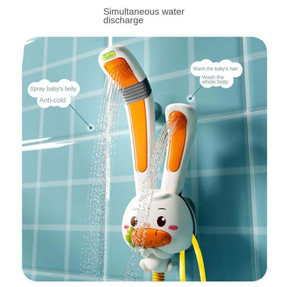 Retractable Baby Electric Water Spray Toy with Shower Heads Rabbit Electric Bath Toys Girls