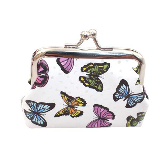 Portamonete Piccolo da Donna, Portamonete Vintage in Pelle PU, Portamonete a Bacio Farfalla, Tascabile, Mini Portamonete per Donne
