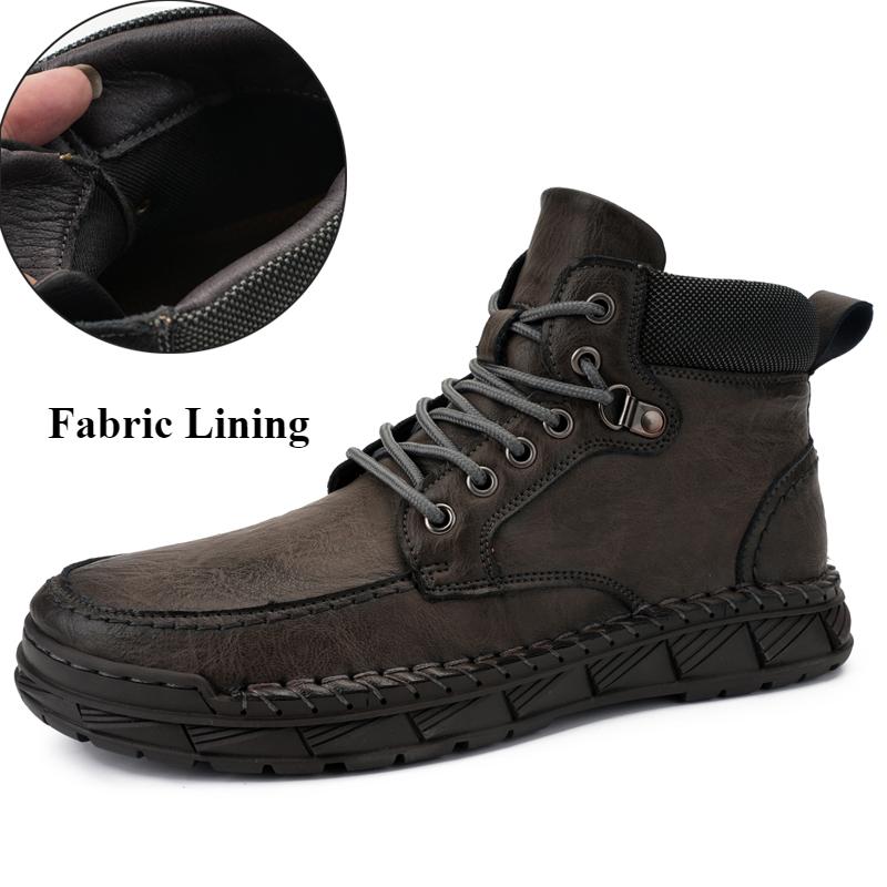 

Большие размеры 39-48 Мужские кожаные туфли Высокие балетки Кроссовки для отдыха на открытом воздухе Дышащая мужская повседневная обувь 44 серый