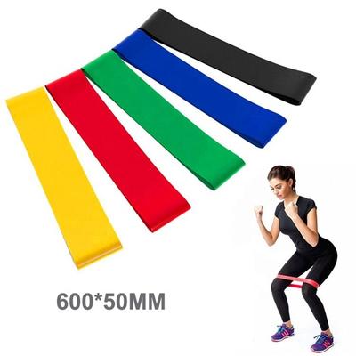 Bandes élastiques de yoga de 5 couleurs, boucles en caoutchouc pour la hanche, bandes de résistance en latex, équipement d'exercice de gymnastique