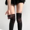 Women's Sexy Black Lace Splicing Stockings JK Lolita Lace-trimmed Spring Autumn Long Tube Socks Sweet Girls Over Knee Sock