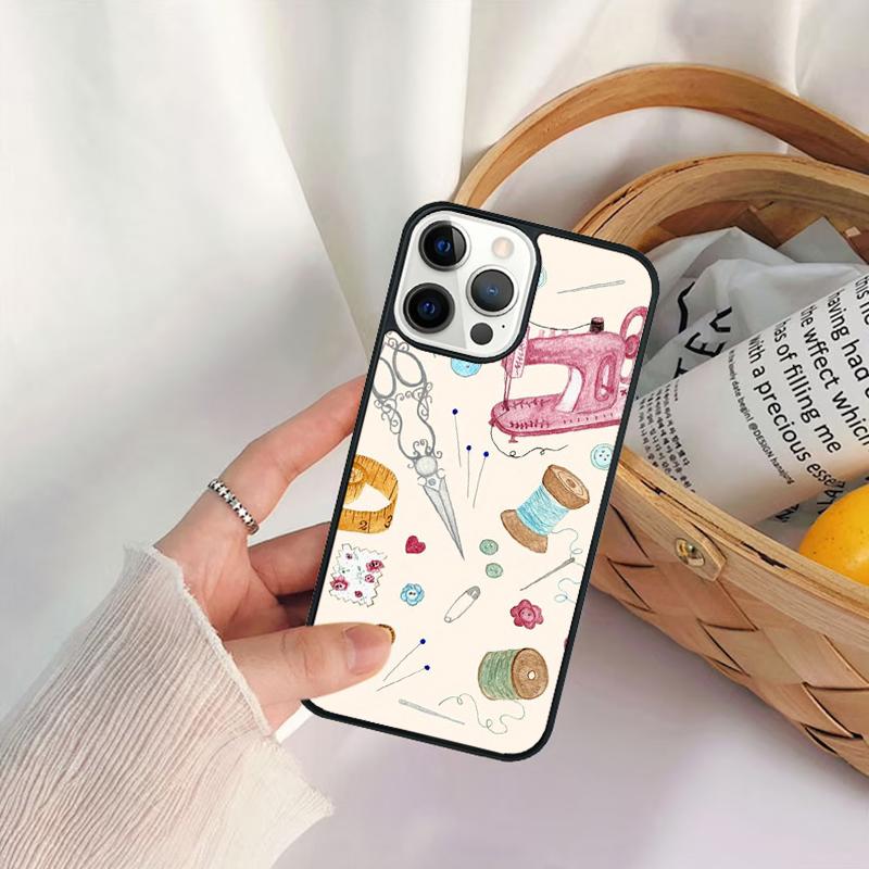Vintage Sewing Machines Phone Case For iPhone 17 Air 16 15 14 11 12 13 Pro MAX Plus coque Cover Shell