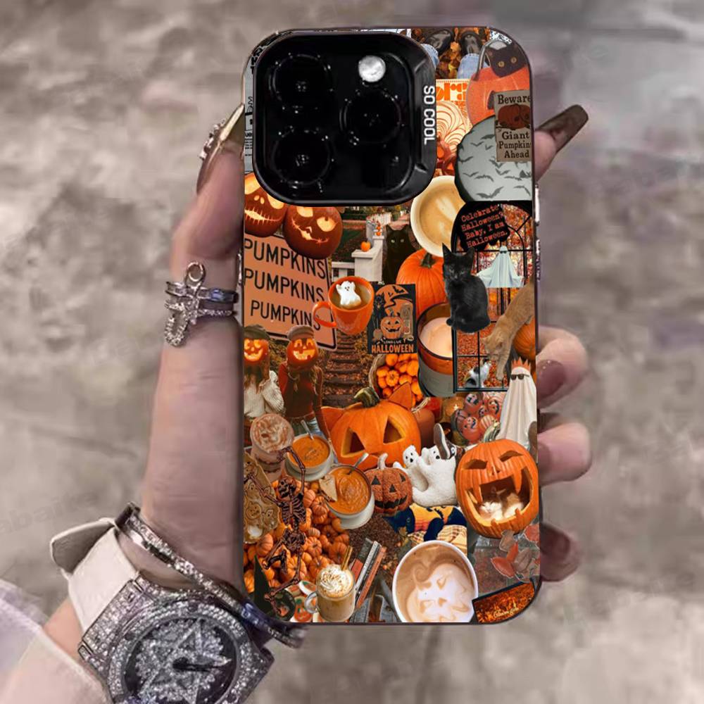 Halloween Spooky Pumpkin Phone Case For IPhone17 16 15 14 13 12 11 Pro Max Plus Color Matte Fundas