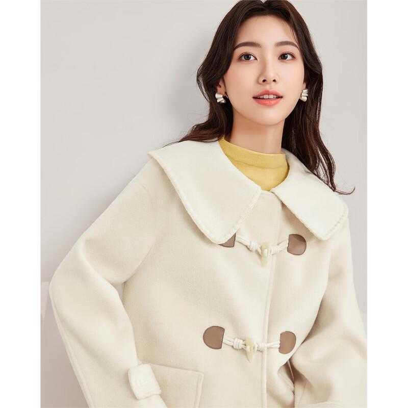 IEF Women's Korean Style Lapel Wool Blend Coat
