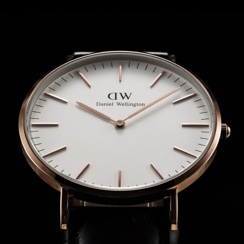 Daniel Wellington 40mm Rose Gold Leather Belt Sheffield 0107DW