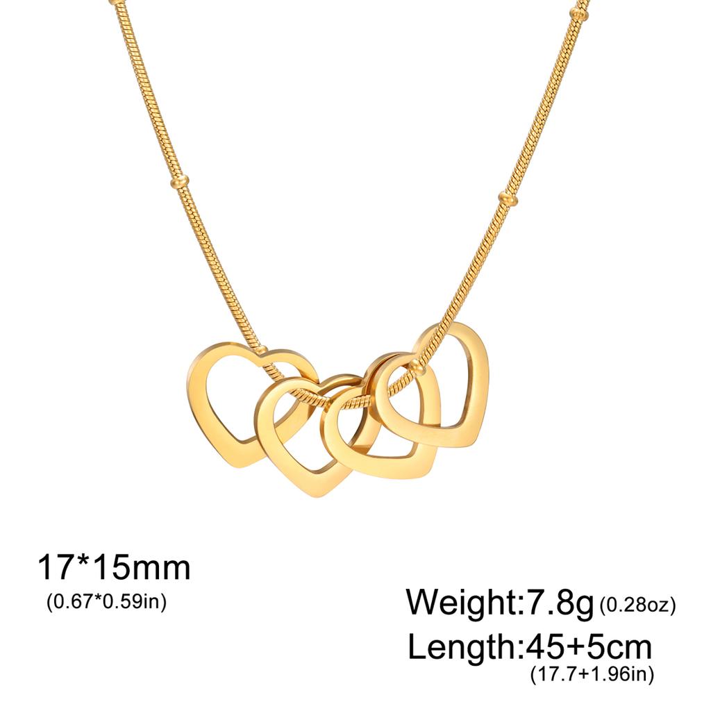 Minimalist Love Heart Necklace for Women Fashion Hollow Heart Pendant Chain Stainless Steel Romantic Couple Jewelry Gift