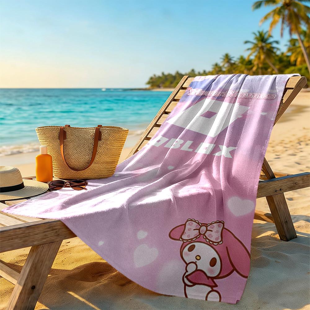 Roblox Customized Name Beach Towel Quick-Dry Soft Microfiber Portable for SwimmingBeachCamping Travel Beach AccessoriesGym