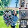 Artificial Spring Wreath Decorative Floral with Fake Butterflies