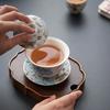 Japanese Cherry Blossom Ceramic Teapot Teacups Creative Ice Gray Glaze Teapot Household Kung Fu Tea Set Tea Storage Jar
