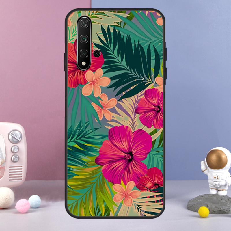 Tropical Aloha Hibiscus Pattern For Huawei Nova 5T 9 10 SE 7i 8i 11i 12i Y73 Y90 Y70 Y72 Y61 Y91 Y60 P20 P30 P40 Lite Case