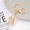 1Pc Alloy Rhinestone-Inlaid 26 English Letter Keychain Pendant For Women'S Fashion Car Bag Decoration Keychain Jewelry
