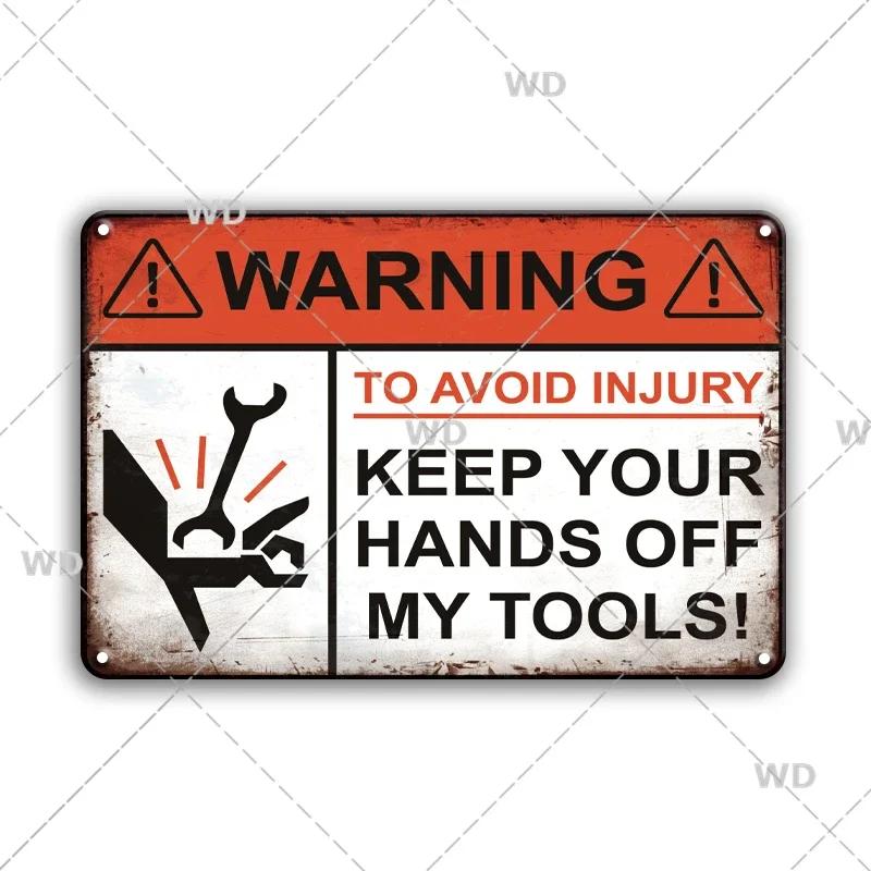 Retro Danger Warning Metal Sign - Vintage Caution Plaque - Metal Plate for Garage Park Home Wall Decor