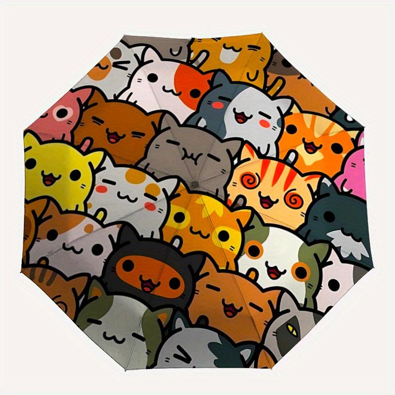 

1pc Kawaii Cats Automatic Opening/closing Umbrella with Auto Open/Close, Perfect Gift for Friends, Durable Plastic Handle yy250801204
