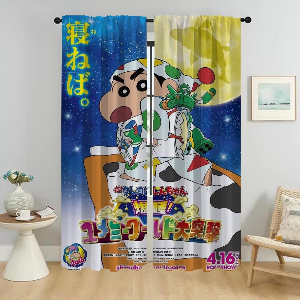 

Crayon Modern Living Room Curtains 2 Pieces Partition Halloween Decoration Tulle for Bedroom Blackout Curtain Shades Kitchen W50xH70cmx2pcs-CL