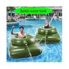 (Tanques de Batalla) Tanque Inflable de PVC para Aspersión de Agua de 160 cm con Pistola de Agua, Juguetes Flotantes de Fiesta en Piscina, Balsa Flotante