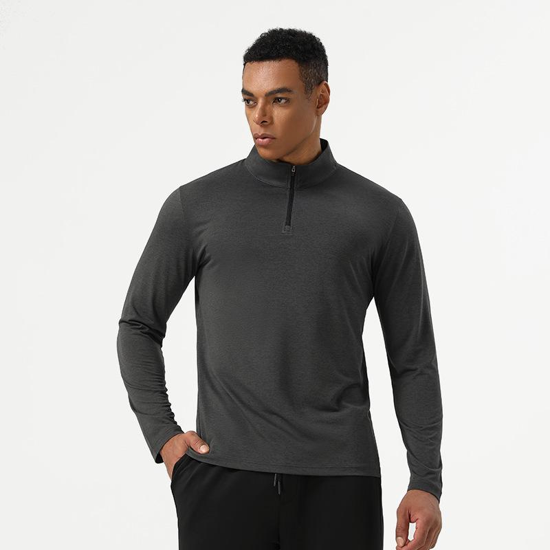 Men's Moisture-Wicking Half-Zip Long-Sleeve Henley for Hiking, Fitness, and Running