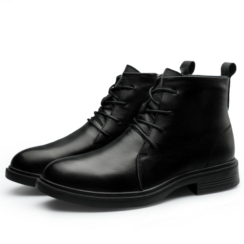 Winter Herren Lederstiefel mit Reißverschlüssen Original Rindsleder Plüsch Super Warm Plus Große Größe 48 49 50 Hohe Qualität