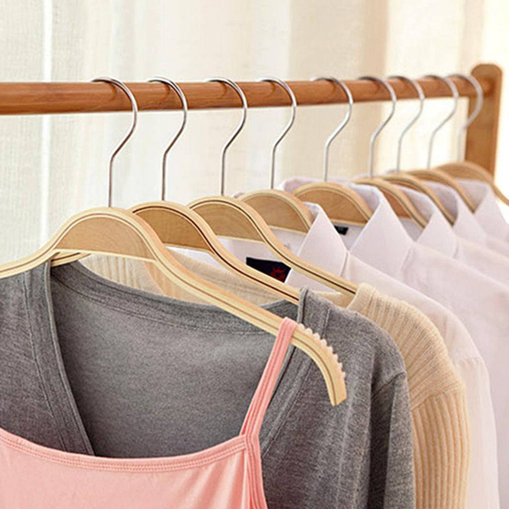Wood Coat Hangers Non-Slip Design Clothing Hanging Rack Trousers Skirt Drying Hangers Coats Jackets Clothes Display 40cm 10 Pcs