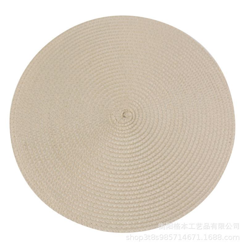 PP material woven placemat round heat insulation mat dining table western food non-slip mat nordic wind fruit plate coffee cup mat