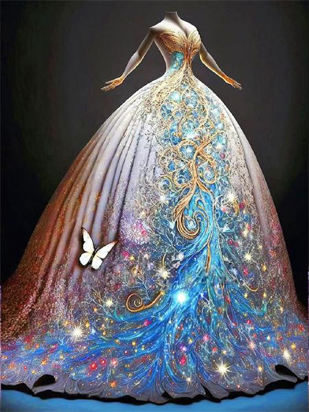 Spódnica z Haftem Diamentowym Ubrania Obrazek Dżetów Mozaika Księżniczka Pełny Kwadrat Okrągły Malowanie Kwiat Dziecko Prezent