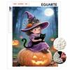 Halloween Pearl Painting Art Full Pearl Handmade Diy Home Decorations Pumpkin Witch Black Cat Moon Forest Scenery
