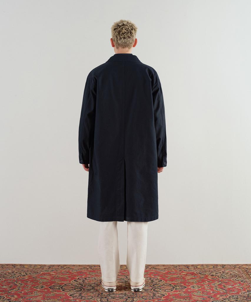 Musinsa Standard Bag Satin Shop Coat [Navy]