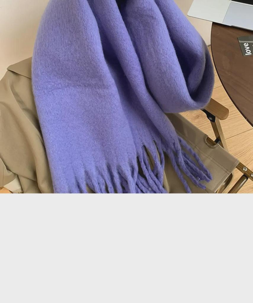 Luxusní mohérový šátek v korejském stylu pro ženy z roku 2024 - silný, teplý a univerzální na podzim a zimu