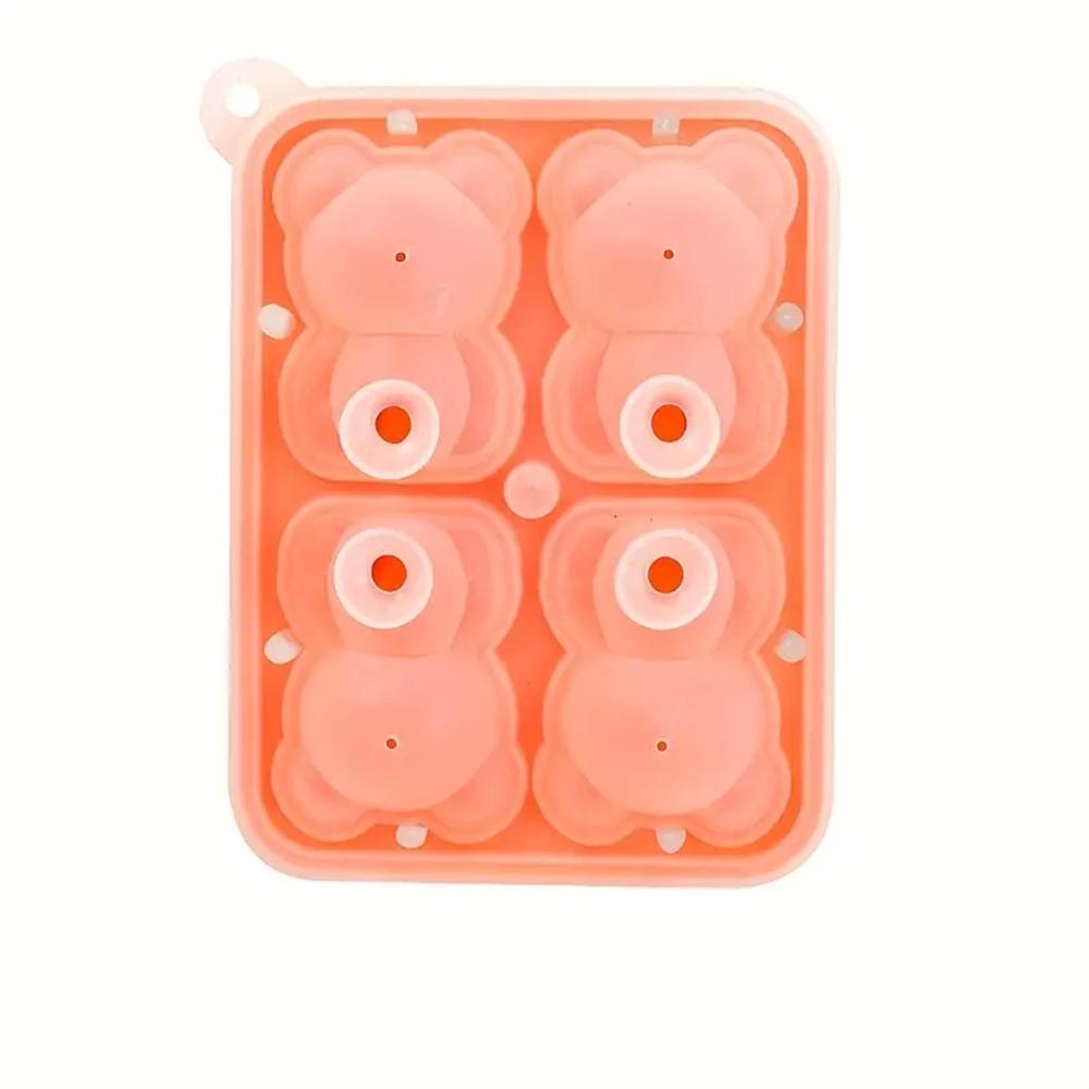 Silicone Ice Cube Tray,Cute Bear Ice Molds,Easy Release Reusable Chocolate Molds To Decorate Drink Coffee Juice Cocktail Whiskey