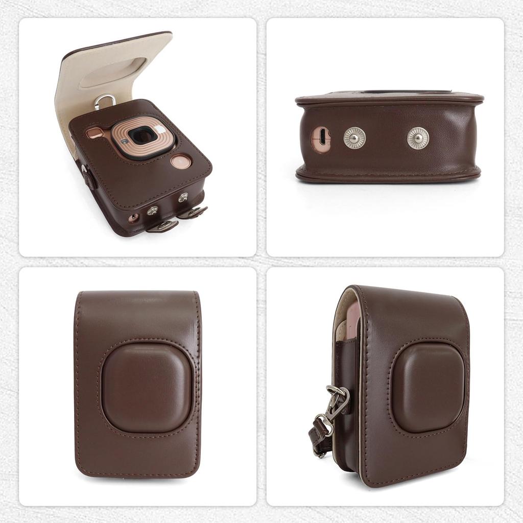 Rieibi PU Leather Protective Camera Case for Instax Mini LiPlay Instant Camera Case for Instax mini Liplay with Adjustable Strap -