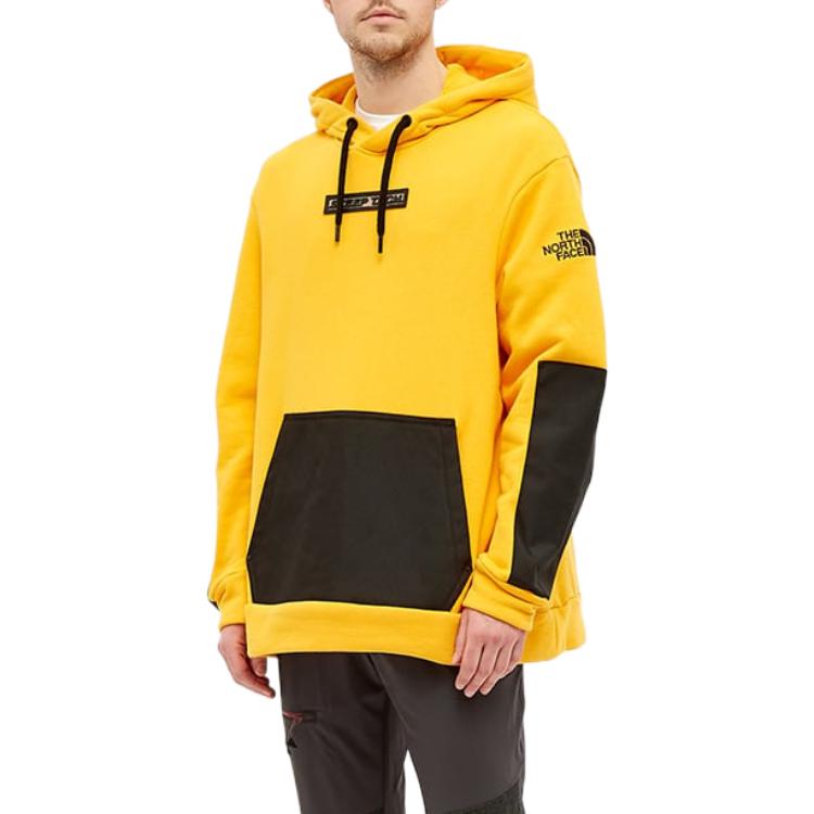 The North Face Sweatshirts Men's Yellow Black Hooded Moderate Regular NF0A4R5G-ZU3