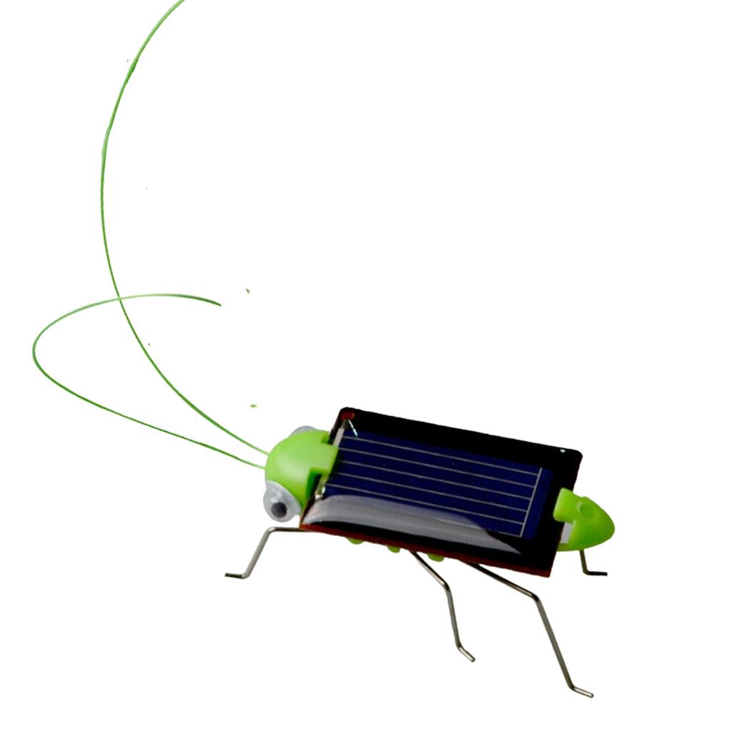 Solar Powered Grass-hopper Toy for Kids Outdoor Educational Insect Model with ABS Material and Solar Panel