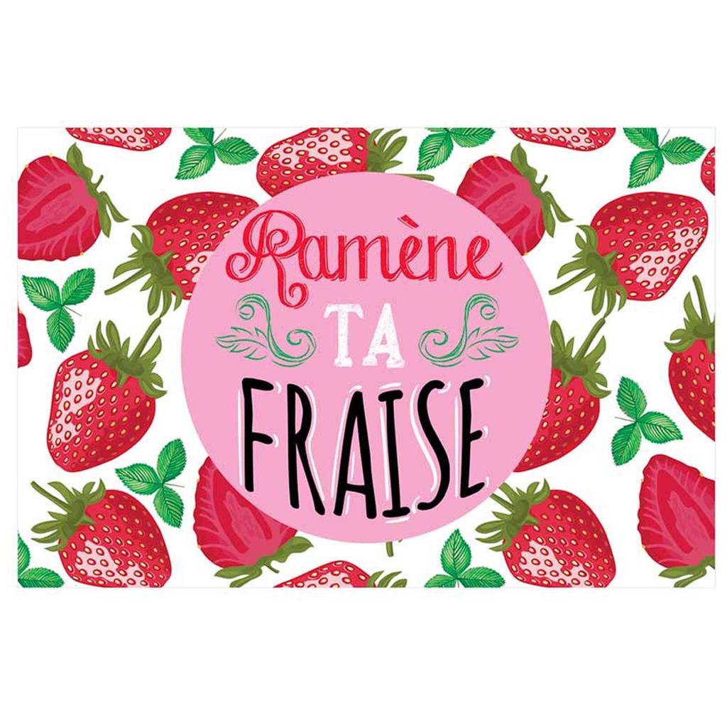 Les Trésors De Lily [Q6558] - Humorous Laminated Placemat 'Messages' White Red (Bring Back Your Strawberry) - 43x28 ​​cm