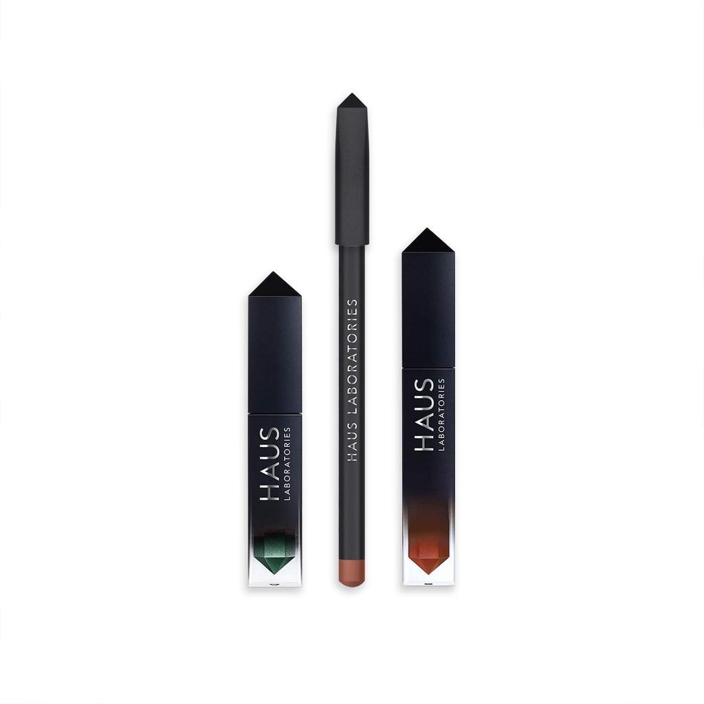 HAUS LABORATORIES HAUS of Collections Set Lip Lip Liner of 3-piece All-Over Color, Gloss, (HAUS Dynasty)