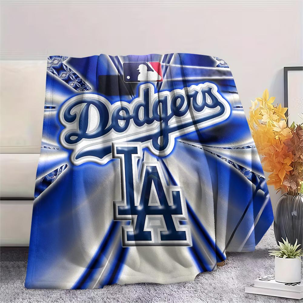 1Pc LA Dodgers Print Flannel Blanket, High quality Comfortable for All Seasons, Home Decor, Warmth and Comfort, Perfect for Gifts