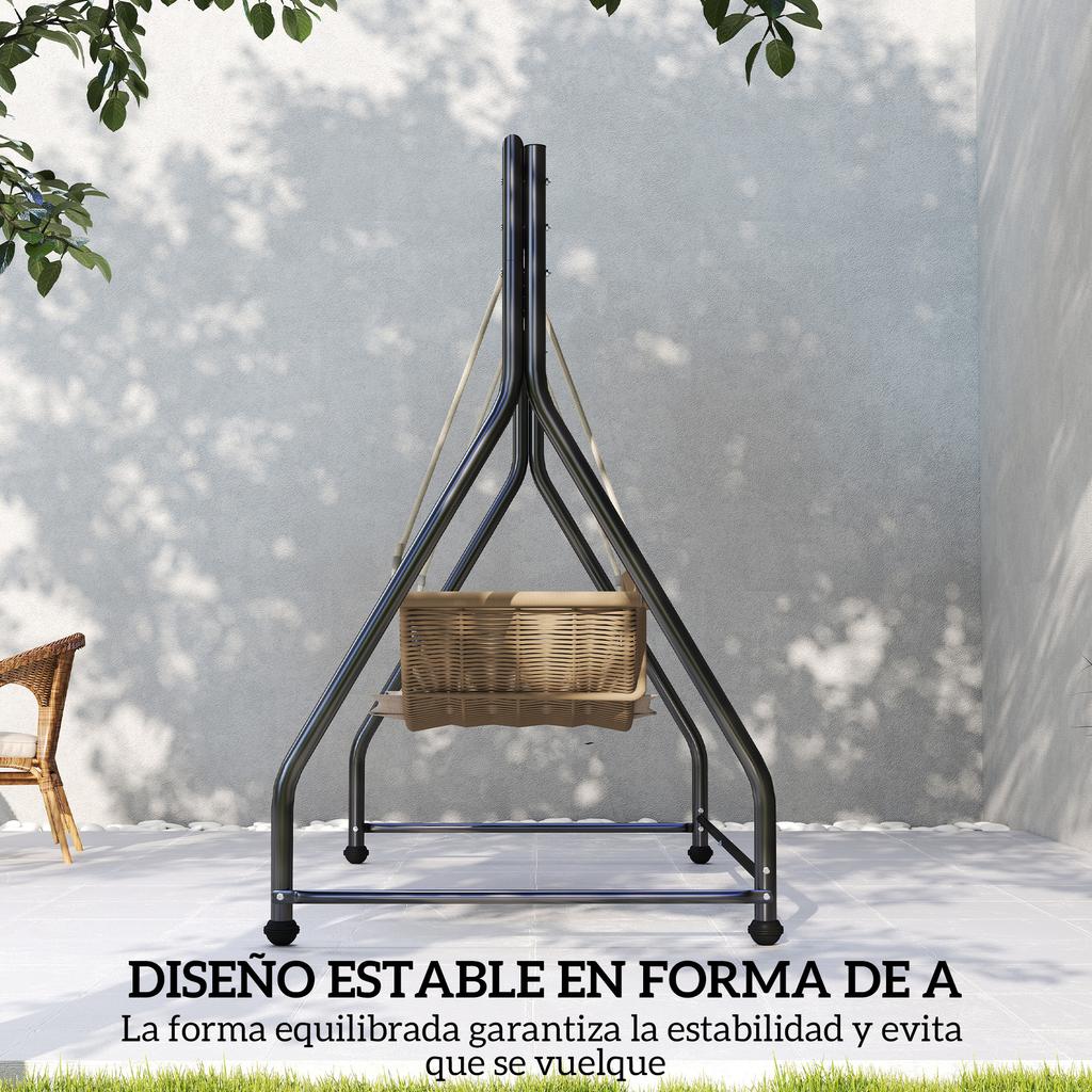 Steel Swing Stand, for 2 and 3-Seat Swings, 360 Kg Load, 210 X 117 X 175 Cm, Black