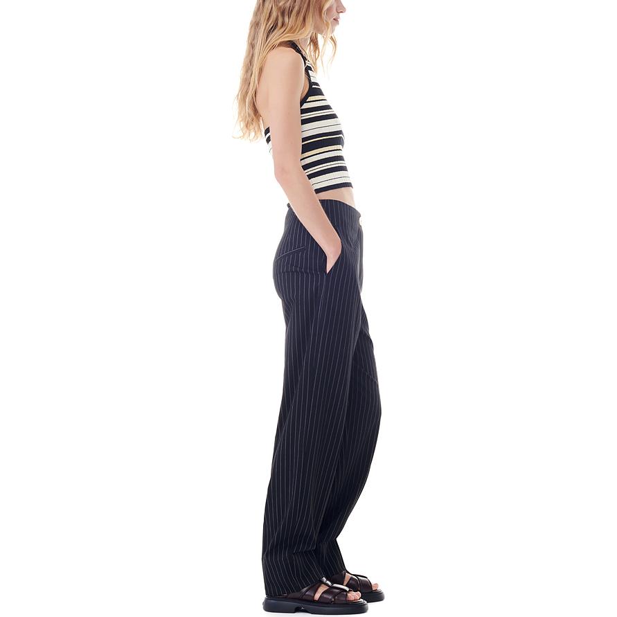 Ganni Ss24 Striped Fitted Halter Neck Knit Vest Women Tops Multicolor K2227-999
