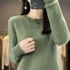 Women's Round Neck Sweater, Qinghe Cashmere, 30% Cashmere 70% Wool, Winter Knitted Pullover Autumn Sweater Cashmere Sweater
