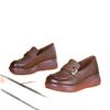 Shoes single shoes spring new muffin thick-soled round head retro casual comfortable soft leather small leather shoes