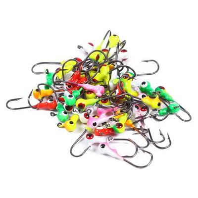 50pcs Vibrant Jig Head Lures Soft Baits Hard Baits Fishing Hooks Fishing Tools