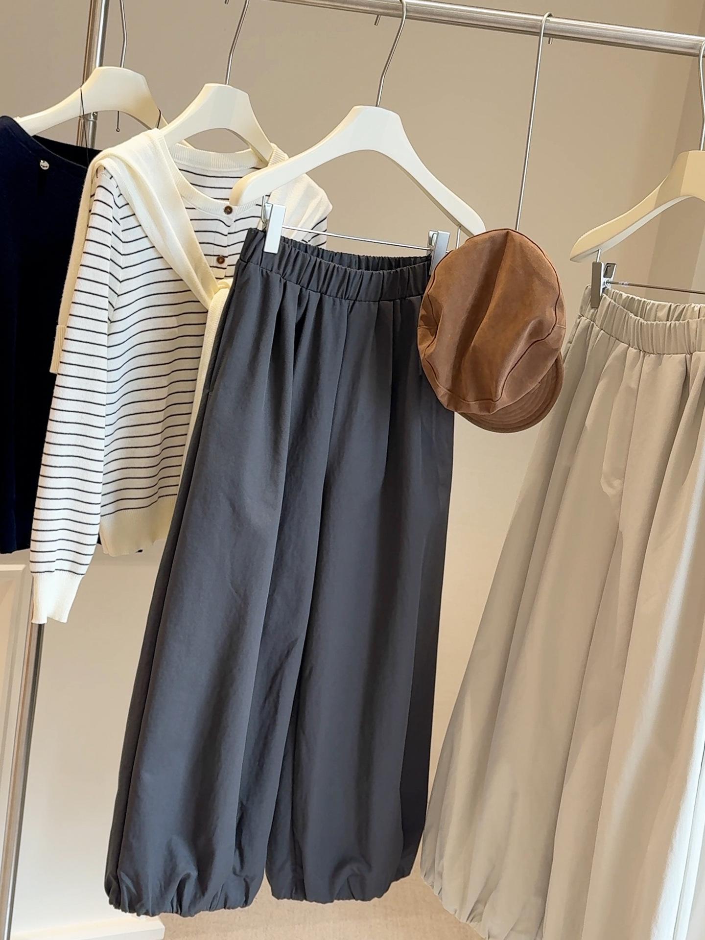 

Женские свободные брюки-баллоны с высокой талией: Японский и корейский стиль, Осень/Зима 2025 Large темно-серого