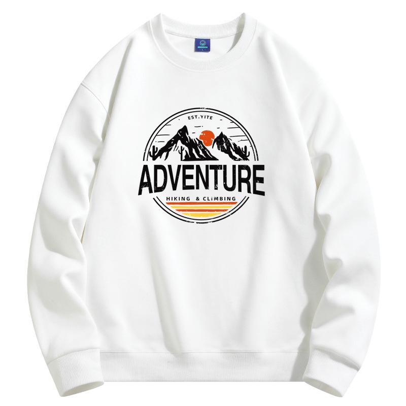 Mountain Peak Pattern Men's Round Neck Sweatshirt Man Casual  Long Sleeve Pullovers Large Size