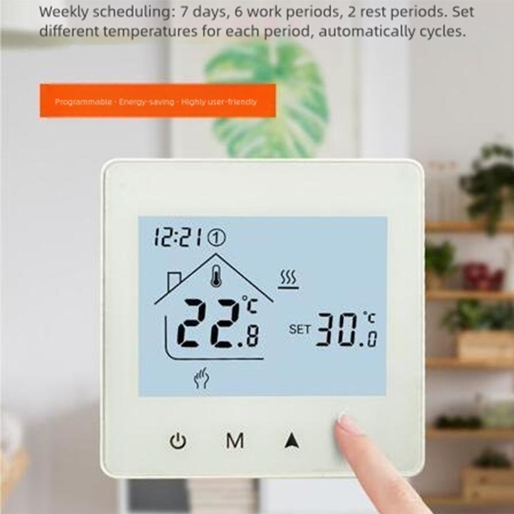 Boiler Temperature Regulator Programmable Thermostat Flame Retardant Material Memory Function Boiler Thermostat 86 X 86 X 41mm