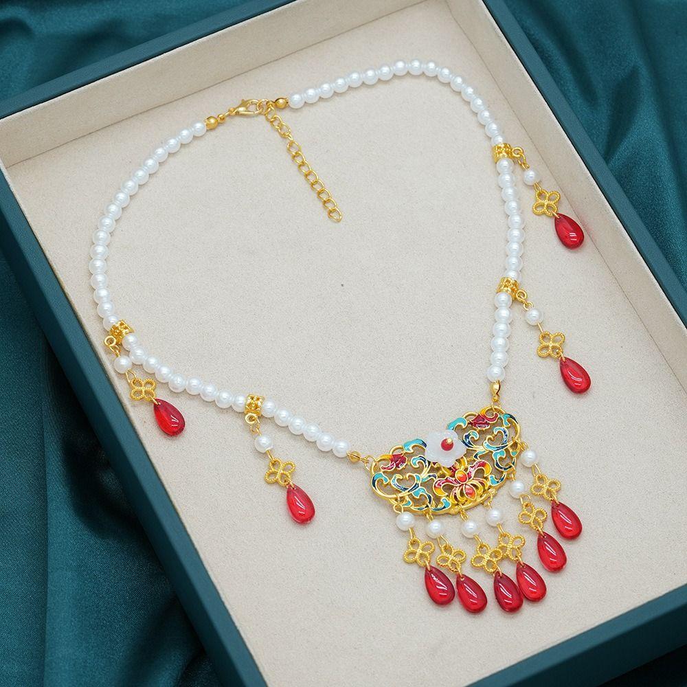 Ethnic Style Pearl Jewelry Set Vintage Tassel Eyebrow Pendant Women Jewelry Suit Wedding