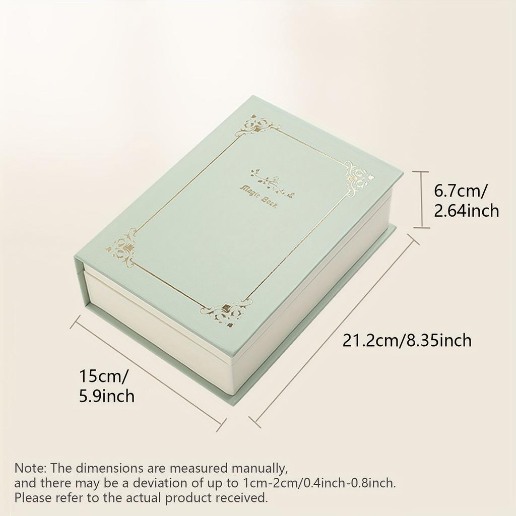 Magnetic Book-Shaped Jewelry Box Flip-Top Organizer with Velvet Lining Earrings Necklaces Rings Elegant Storage Case for Women
