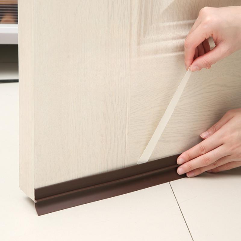 PVC Door Bottom Seal Strip Self-Adhesive Soundproof Under Door Guard Gap Stopper for Glass/Window Strong Adhesion Doorstop