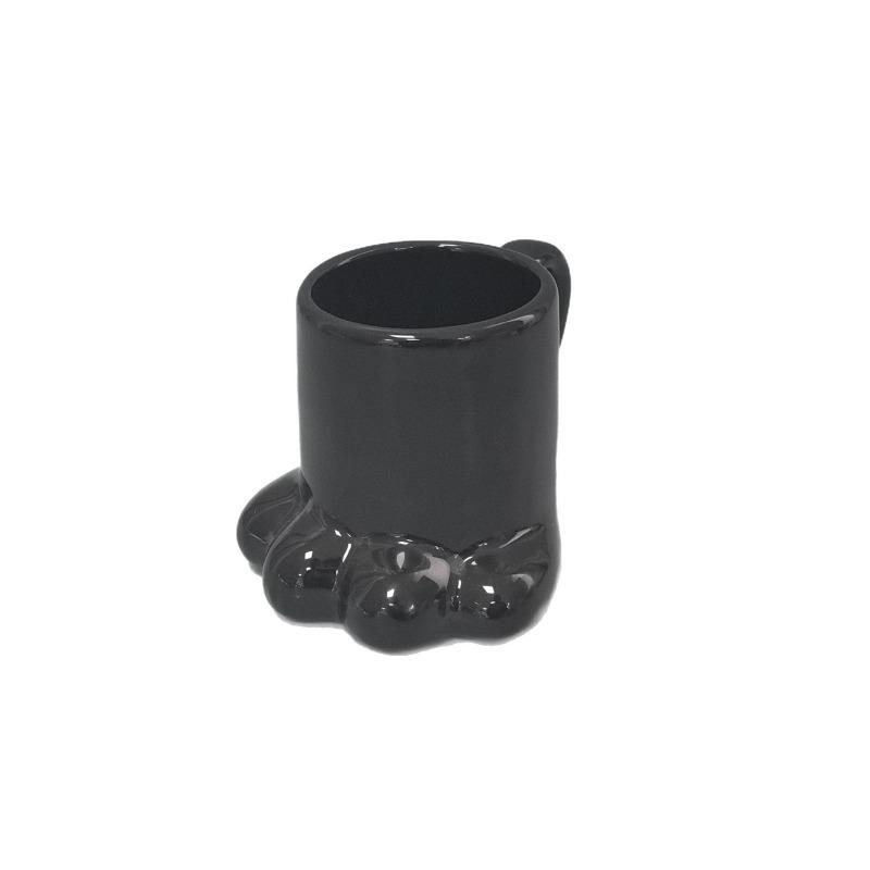 Ceramic pink cat claw cup pattern cup cute household cat sole shape milk cup breakfast cup office cup