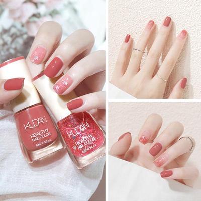 8 ml einfarbiger Nagellack mit Glitzerverlauf, langanhaltend, nicht backend, schnelltrocknend, geschmacksneutral, nude, nicht abblätternder Nagellack-Primer, YSX