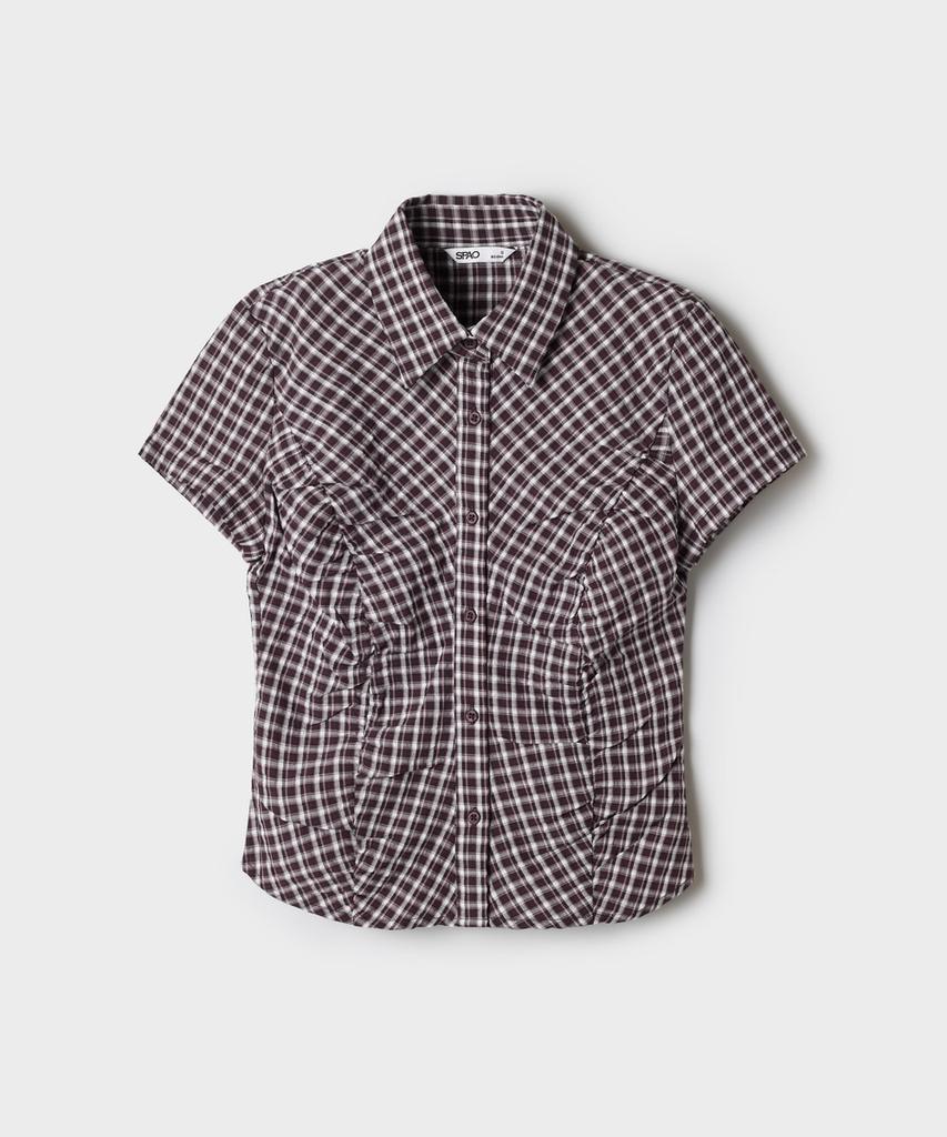 Seupao Check Slim Fit Short Sleeve Shirt (Re)_Spycg37G51