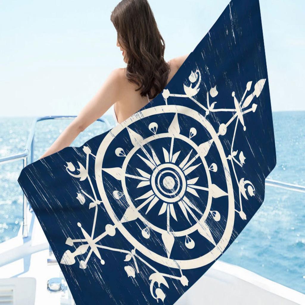 Mantra-Muster digital bedrucktes Polyester Superfeine Faser beidseitiger Fleece Strandurlaub Badetuch, Strandtuch